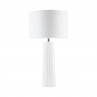 Mercator-Talia Ribbed Table Lamp - White Linen Dome Shade
